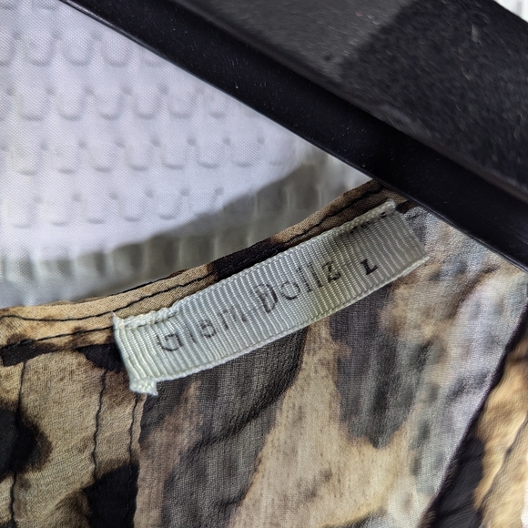 Glam Dollz cheetah leopard print shear sleeveless top size L - Picture 4 of 4